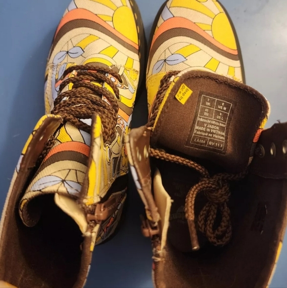 Dr. Martens Vegan Platform Jadon Psychedelic Retro Ray Eye Mushroom Women's 9 - Picture 5 of 8